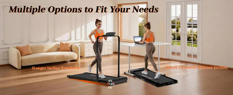 OVER SELF 2-in-1 Foldable Treadmill - 2in1 Walk/Roll, Remote Control, Adjustable Incline, Low Noise, Portable Compact Design, Indoor Exercise Home Gym Cardio Equipment, Caminadora, DealsForYouDays · 19