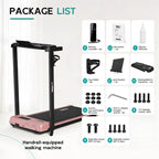 TKW 3-in-1 Walking pad,Pink Walkingpad,Light weight Treadmill, Capacity,Low-Noise Motor Walking Pad, Remote Control & Wheels for Easy mobility, LED Display，Vibration Walking pad · 8