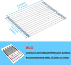 Seropy Roll-Up Sink Drying Rack, Grey, 17.5 x 11.8 in