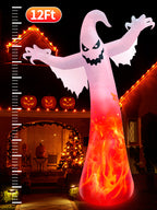 zukakii QM-WS-021 12-Foot Halloween Ghost Inflatable – White – product detail