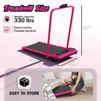【BACKTOSCHOOL】 YAGUD Foldable Handrail Adjustable Incline Treadmill, Low Noise Motor Walking Pad, 330lbs Weight Capacity, Remote Control & Wheels for Easy mobility, Dual Shock Absorption System Home Gym Equipment, Home Workout Equipment · 2