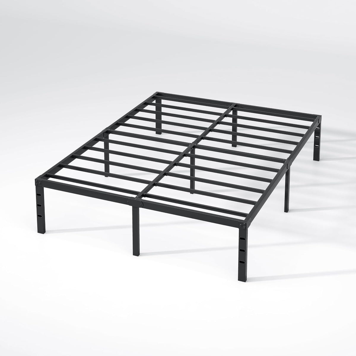 NEW JETO Queen Metal Bed Frame, 14-Inch Platform, Black
