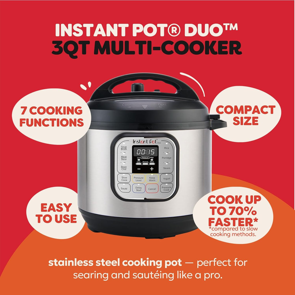 Instant Pot Duo Mini Electric Multi-Cooker, 3 Quart
