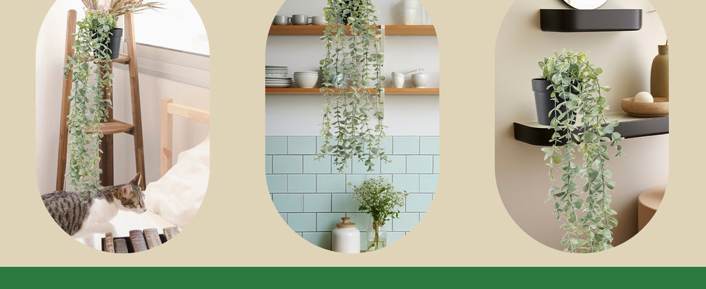 Der Rose Faux Hanging Eucalyptus in Pot, 24 in