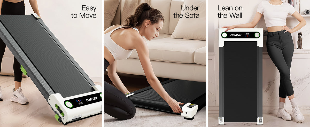 AKLUER 480L-A Under-Desk Walking Treadmill, Light Black or Soft White