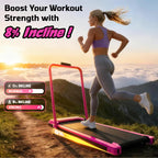 【BACKTOSCHOOL】 YAGUD Foldable Handrail Adjustable Incline Treadmill, Low Noise Motor Walking Pad, 330lbs Weight Capacity, Remote Control & Wheels for Easy mobility, Dual Shock Absorption System Home Gym Equipment, Home Workout Equipment · 3