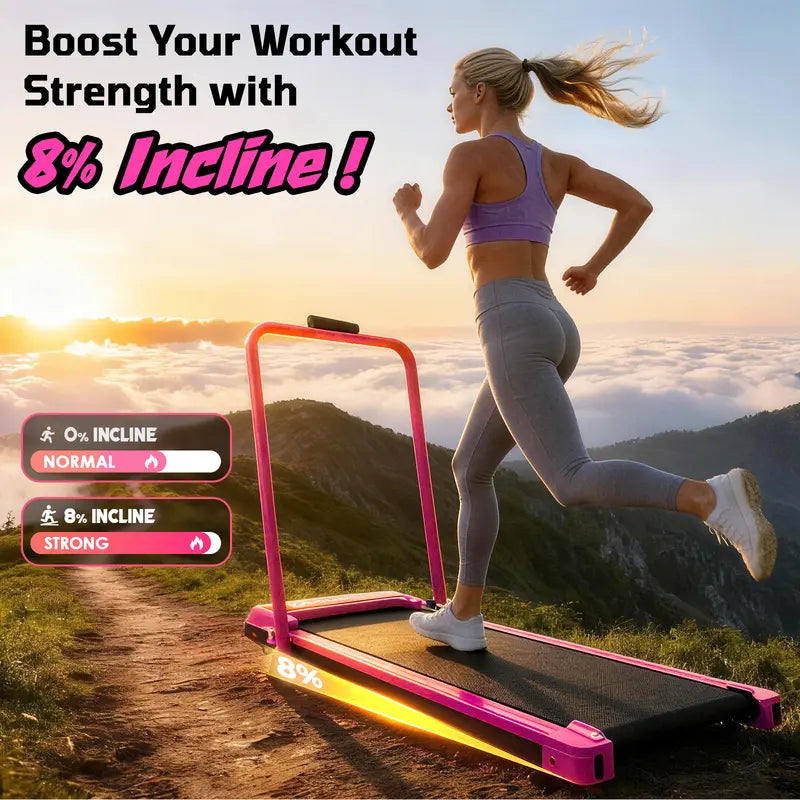 【BACKTOSCHOOL】 YAGUD Foldable Handrail Adjustable Incline Treadmill, Low Noise Motor Walking Pad, 330lbs Weight Capacity, Remote Control & Wheels for Easy mobility, Dual Shock Absorption System Home Gym Equipment, Home Workout Equipment · 11