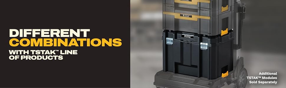 DEWALT DWST17808 TSTAK Long-Handle Tool Organizer – One Size, Black|yellow – One Size / Black|yellow – product detail