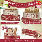 Moucuny Cocoa Wooden Tabletop Decoration Set, 4 Pieces