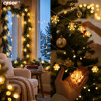 CESOF Warm White Snowflake String Lights, 20 ft