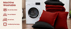 MUXHOMO Reversible Queen Bedding Set, 7 Pieces, Red and Black