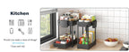 Sevenblue Two-Tier Under-Sink Organizers, Black, 3-Pack