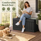 Devoko Resin Deck Storage Box, Black, 78 Gallon