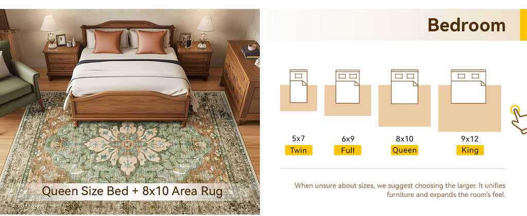 RELEANY Vintage Floral Area Rug, Brick/Brown/Green, 8 x 10 ft