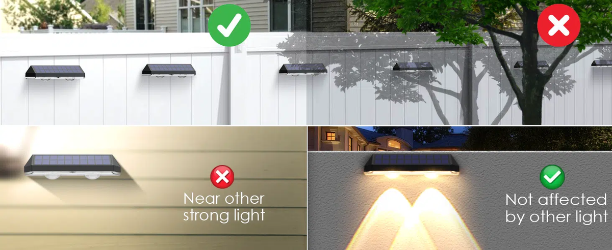 LIANGLOME Solar Fence Lights with Three White Modes, 8-Pack