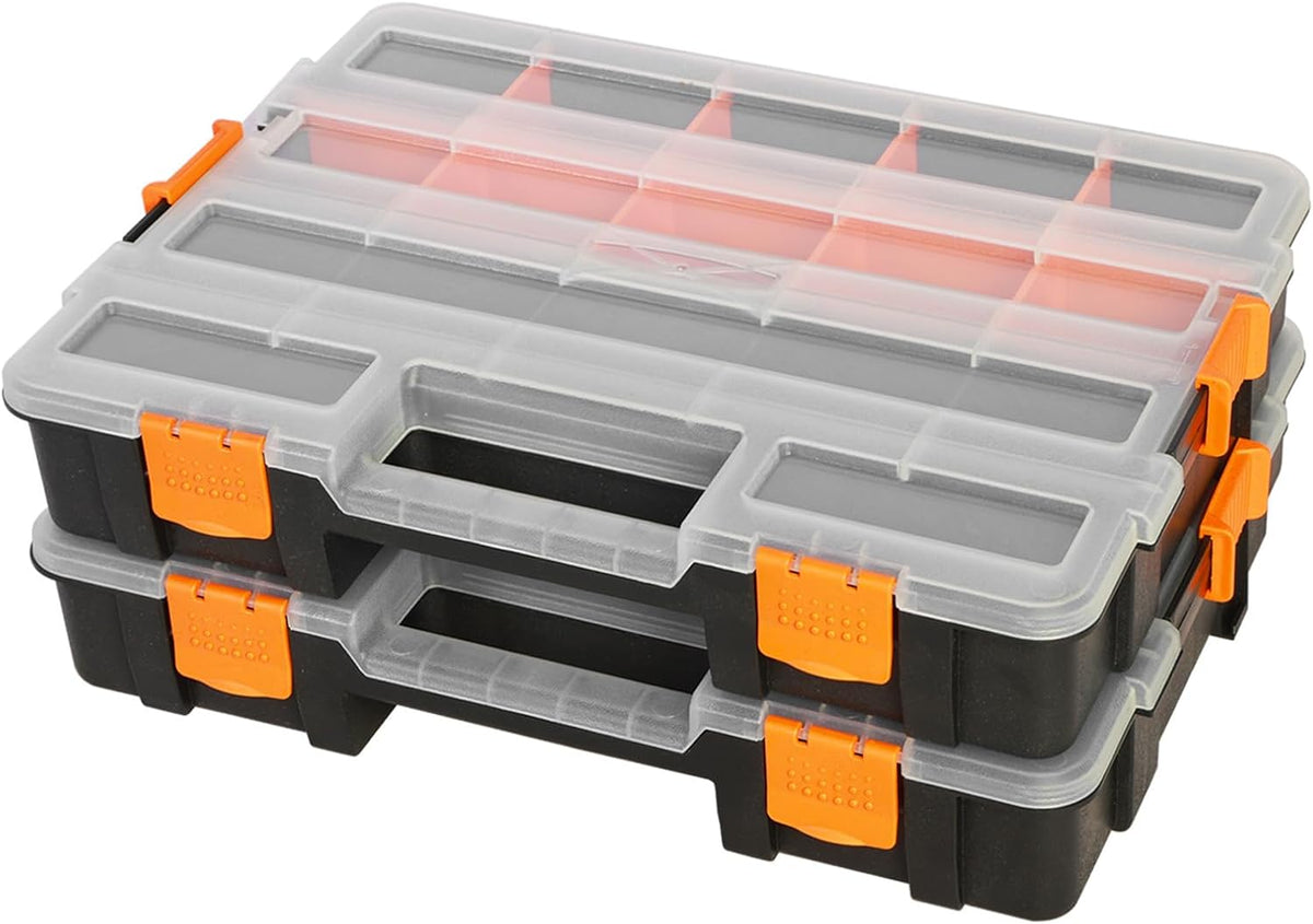 Jack Boss Parts Organizer Boxes with Removable Dividers, 1–4 Pack