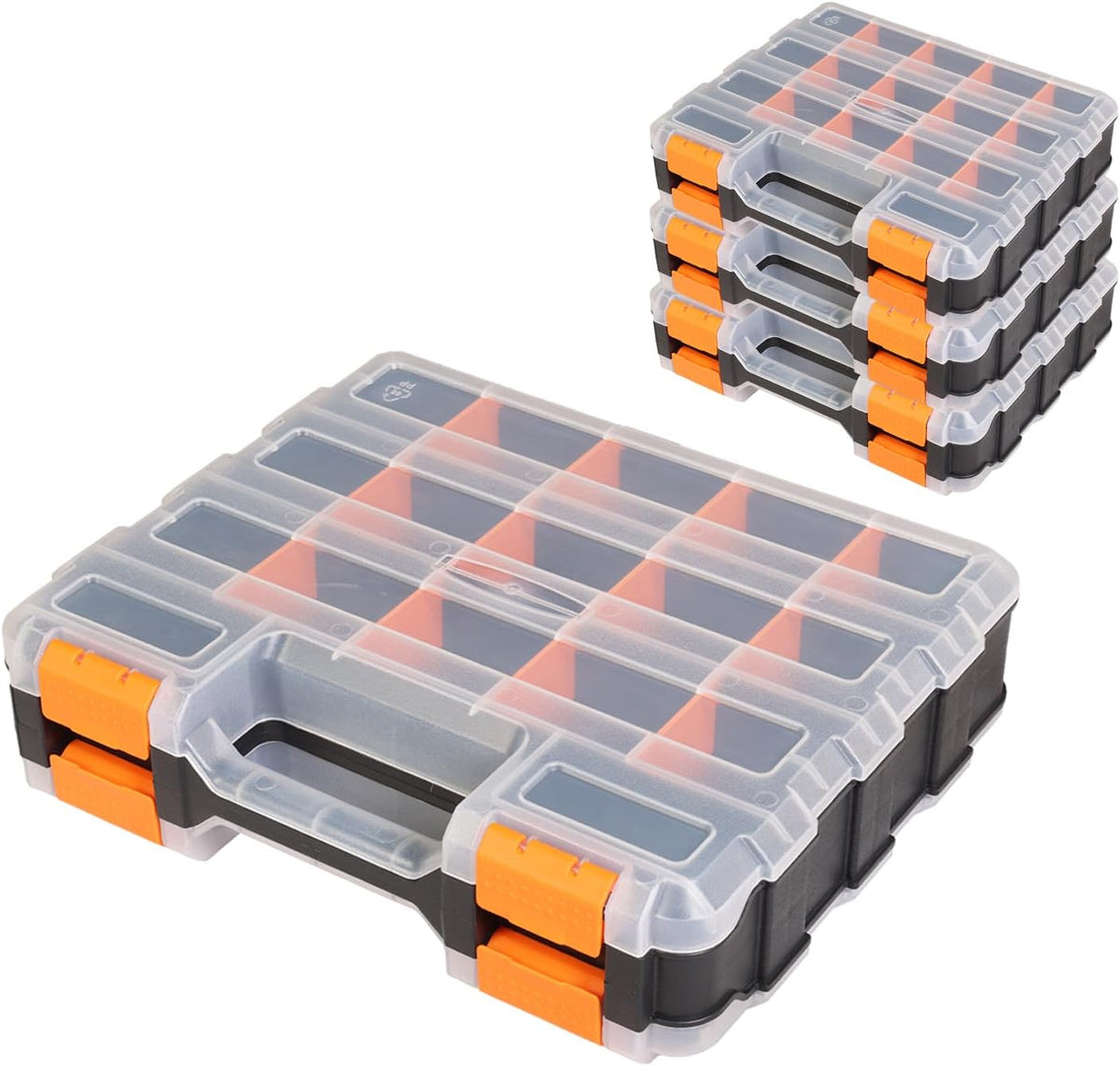 Jack Boss Parts Organizer Boxes with Removable Dividers, 1–4 Pack