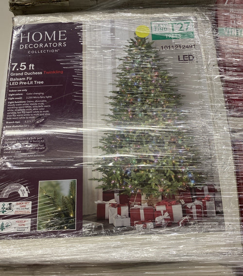 Home Decorators 7.5 ft. Pre-Lit Grand Duchess Twinkling Balsam Fir LED Tree T27 · 1