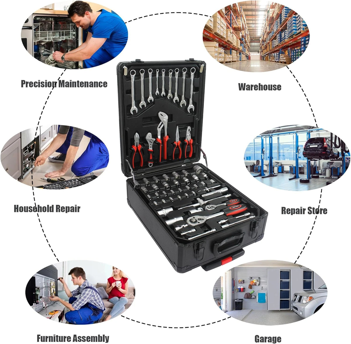 899 Piece Tool Set Household Hand Tool Set Basic Tool Set, Complete Tool Box Set